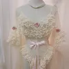 Vêtements de nuit pour femmes Robe Pyjamas Ensemble Lolita Fée Volants Body Vêtements de maison 2022 Sexy Dentelle Beauté Dos Transparent Mesh Voir à travers