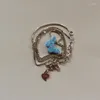 Collane con pendente 20PCS/Lot Collana Boxchain in argento sterling 925 con farfalla opale sintetica blu rosa