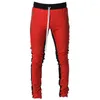 Calça Masculina Joggers Bolso com Zíper Calças Masculinas Slim Fit Moda Casual Algodão Streetwear Moletom Tendência