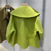 Kadın Trençkotları 2022 Bahar Sonbahar Moda Çift Kelime Kısaltılmış Kısa Rüzgar Çekme Ceket Kadın Gevşek Tasarladı