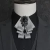 Bow Ties Men's Male Spring Suit Collar Flower Gentleman Japan Korea Rhinestone Tie Groom Man Host Performance