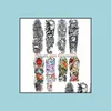 Temporary Tattoos Wholesale Waterproof Temporary Tattoos Stickers For Body Art Flash Tattoo Sleeve Sexy Product Fake Metallic Transf Dhlhm