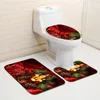 Toilet Seat Covers Polyester 3Pcs Fashion Comfortable Bathroom Rugs And Mats 5 Styles Contour Rug Set Soft For Dorm