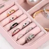 Jewelry Pouches Box Travel Jeweler Organizer Case Showcase Earring Cards Packaging Display Ring Boxes Jewellery Storage With Compartment