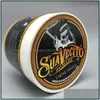 Pomate Cere Styling forte Suavecito Pomata Ristrutturante Cera per capelli Scheletro Professionale Capelli Moda Pomate di fango Per salone Hairsty Dhtni