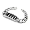 Link Bracelets Dongguan Stainless Steel Jewelry Bracelet Manufacturer Punk Style Trend Retro Skull Titanium CE316