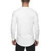 Men's T Shirts Gym Mens Running Training Casual O-Neck T-Shirt Sporting Fashion Fitness Autumn Mesh Fit Long Sleeve