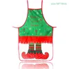 Świąteczne dekoracje kreskówkowe fartuch 7 stylów Święty Mikołaj Noel Elf Elf Snowman Kids Favor Kitchen Custom Merry Decor