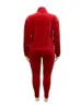 Требовых костюмов женский спортивный костюм сексуальный красный наряд с длинным рукавом и брюки Велюр плюс размер устанавливает два оптовых оптовых капель