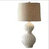 Lampes de table Pays d'Amérique Lampe en céramique blanche El Chambre Chevet Nordic Creative Gourde Décorative