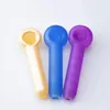 Nice Colorful Pyrex Thick Glass Pipes Portable Design Spoon Filter Dry Herb Tobacco Bong Handpipe Handmade Oil Rigs Smoking Cigarette Holder DHL