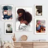 Wall Art Canvas Painting Colorful African Black Girl Dream Abstract Nordic Posters And Prints Wall Pictures For Living Room Home Frameless
