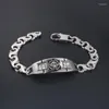 Link Bracelets European And American Personality Skull Diamond Titanium Steel Bracelet Super Texture Men's Fashion Accessories CE317