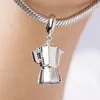 Charms 925 Sterling Sier Coffee Champagne Charm Fit Fit Fit Original Pingente Pingente J￳ias Diy para Mulheres Drop D Smt4r