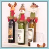 Christmas Decorations Christmas Wine Bottle Cap Set Er Decorations Hanging Ornaments Hat Xmas Dinner Party Home Table Decoration Sup Dheax