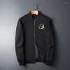 Men's Jackets Men's Business Letters Animal Embroidery Black And White Outerwear Outdoor Clothes Casual Men