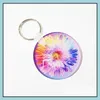 Party Favor Party Favor Acrylic SubliMation Blank Keychain DIY Transparent Crystal Plate Key Ring Gifts Drop Delivery 2022 Home Gard DHLKX