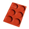 Baking Moulds 6-Cavity Large Cake Molds Silicone Round Disc Resin Mold Non-Stick