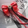 Bow Ties Elegant Women Office Work Party Wedding Pearl Bead Tie Vintage Girl Lace Rhinestone Crystal Butterfly Uniform Ribbon Bowtie