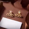 Designer Double G Earring Pearl Crystal Stud Tassel Earrings Women GGity Internet Celebrity Studs Earing Female Jewelry Fashion jewellery dfsgfg