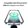 Snabbladdning 30W Magnetic Car Wireless Charger Telefonhållare Stand för iPhone 13 12 Pro Max Mini Charging Qi Chargers