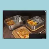 Lunchboxen tassen 800 ml voedselcontainer lunchbox met bamboe deksel roestvrij staal bento houten top 1 laag keuken gemakkelijk voor take drop dhgly