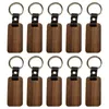 Keychains 10Pcs Wooden Keychain Rectangular Collectible Key Ring Car Bag Hanging Pendant Painting Crafts Cute