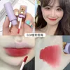 Lip Gloss 4 Colors Velvet Matte Liquid Lipstick Cute Bear Doll Moisturizing Waterproof Long Lasting Non-Marking Natural Glaze