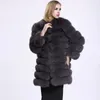 Hiver nouvelles femmes Long manteau en fausse fourrure veste moelleuse blanc noir pardessus femme épais chaud vêtements d'extérieur