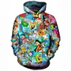 T-shirts Heren 90S Cartoon Collage 3D-printen Grappig Anime Mode Schattig Hoodie Sweatshirt Jongens en meisjes Casual Lente Herfst 739