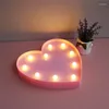 Night Lights Luminous LED Letter Light Creative Heart Alphabet Number Battery Lamp Romantic Wedding Party Valentine's Day Decoration