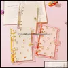 Notizblöcke A5/A6 Daisy Looseleaf Notebook 3 Loch PVC Transparent Binder Korea Briefpapier Handbuch Journal Fema Shaped Ot