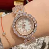 Polshorloges Dimini volledige diamant dameshorloge trend mode licht armband pols horloges voor vrouwen