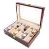 Uhrenboxen 12 Gitter Holzuhrenbox Schmuck Vitrine Halter Organizer für Uhren Männer Frauen Valentinstagsgeschenke