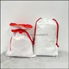 Christmas Decorations Sublimation Christmas Santa Sacks Blanks Double Layer Canvas Gift Bag Candy Bags Reusable Personalized For Xma Dhby5