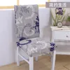 Housses de chaise impression de fleurs couverture de salle à manger siège extensible élastique amovible pour Banquet El Restaurant étuis pliants