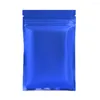 Sacs de rangement 100 pièces sac en aluminium bleu mat alimentaire bonbons noix fruits secs thé étanche à la poussière réutilisable refermable