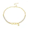 Choker Fashion Lettera Collana di perle per le donne Personalità Clavicola Catena Ciondolo Trendy Charm Collo Gioielli Regali per ragazze