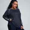 Aktif Gömlekler Uzun Kollu Yoga Kadınlar Sonbahar Kış Spor Giyim T-Shirt BBW Plus Boyut Fitness Sports En İyi Kadın Gym Egzersiz Giyim