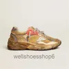 Golden Shoes Dirty Sneakers Casual Shoe Italienskt märke Dad-Star Löpsula För Designer Do-Old Med Mid Slide Star Leopard Mocka Blandat