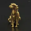 Dekorativa figurer 2st 3D Dog Casting Animal Mini Figur Retro Style Metal Sculpture Home Office Room Desktop Decoration Collection