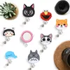 Key Rings 2021 New Design Sile Retractable Student Nurse Badge Reel Clip Cartoon Cat Floral Enfermera Id Card Holder Accessories Dro Smthy