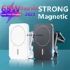 Szybka ładunek 65W QI Magnetyczne ładowarki bezprzewodowe stoją dla Macsafe iPhone 13 12 14 Pro Max Super Ładowanie Uchwyt telefonu