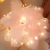 ナイトライト主導の妖精の羽毛ランプデスク装飾テーブルホームリビングルームのベッドルームの女の子の結婚式の装飾のためのリモコンリモコン