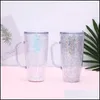 Bicchieri Bicchieri di plastica da 750 ml con manico trasparente Bicchiere da viaggio a doppia parete Bicchiere Sippy Cup Consegna di goccia 2022 Home Garden Kitch Dhizb