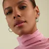 Hoop Earrings Colorful Huggie Earring For Wome5 Pastel Colors Sparking Clear Cz Paved Fashion Ear Hoops