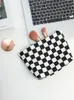 Storage Bags High-quality Black White Plaid Cosmetic Bag Large-capacity Lotion Makeup Brush Portable Wash Checkerboard