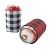 DHL Red Buffalo Check Saco mais frio Bolsa de atacado em branco Neoprene Black Red Plaid pode cobrir o presente de casamento envolvendo RRA320