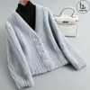 Pur 2022 Women Woman Winter Coats Ladies Loose Wool Outwear Feminino Feminino Grosso Casaco de Cisada de Ovelha Z131