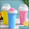 Gobelets 350 ml seaux à glace tasses de smoothies surgelés gobelets écologiques double couche Sile Slushy Maker tasse Squeeze Slush refroidissement Dhl3D